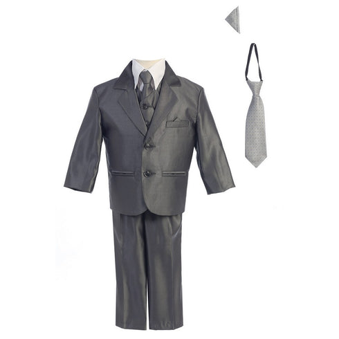 Lito Big Boys Pewter Two-button Metallic Special Occasion Suit 8-14 - SophiasStyle.com